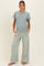 Mint Mineral Wash Wide Leg Ankle Maternity Pants