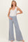 Dusty Blue Mineral Wash Waffle Knit Wide Leg Maternity Pants