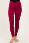 Wine Crossover Waistline Maternity Leggings