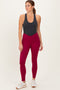 Wine Crossover Waistline Leggings