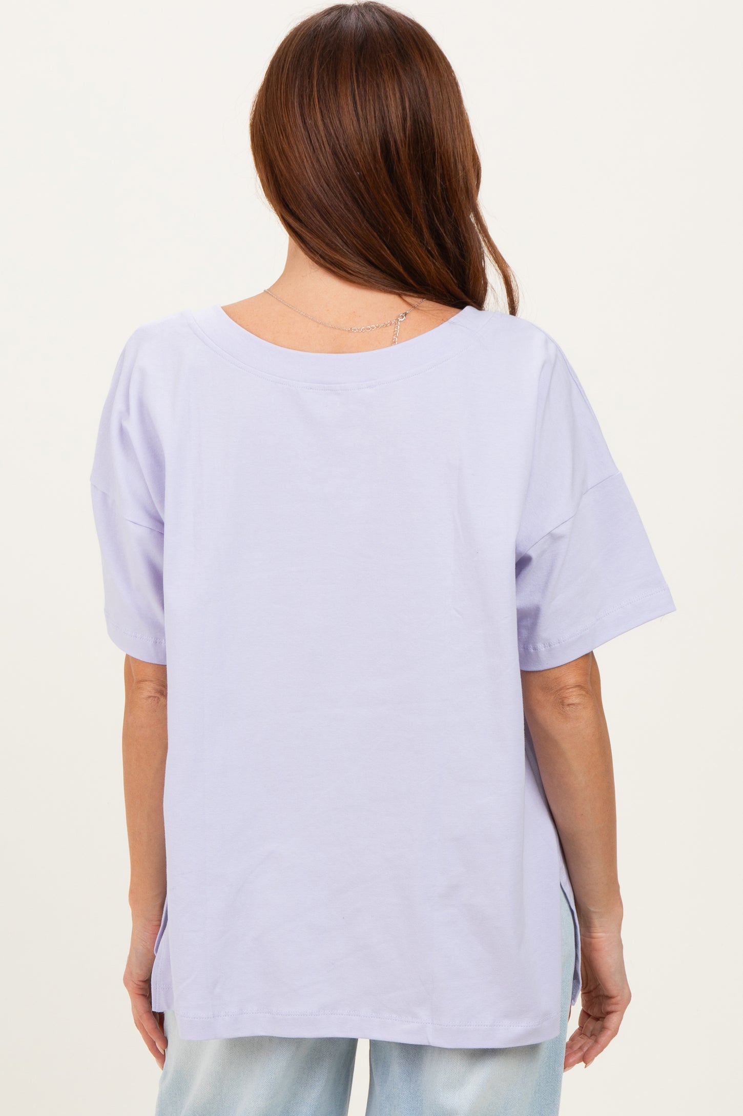 Lavender Oversized Reversible V-Neck Tee