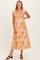 Pink Floral Smocked Sleeveless Maternity Maxi Dress
