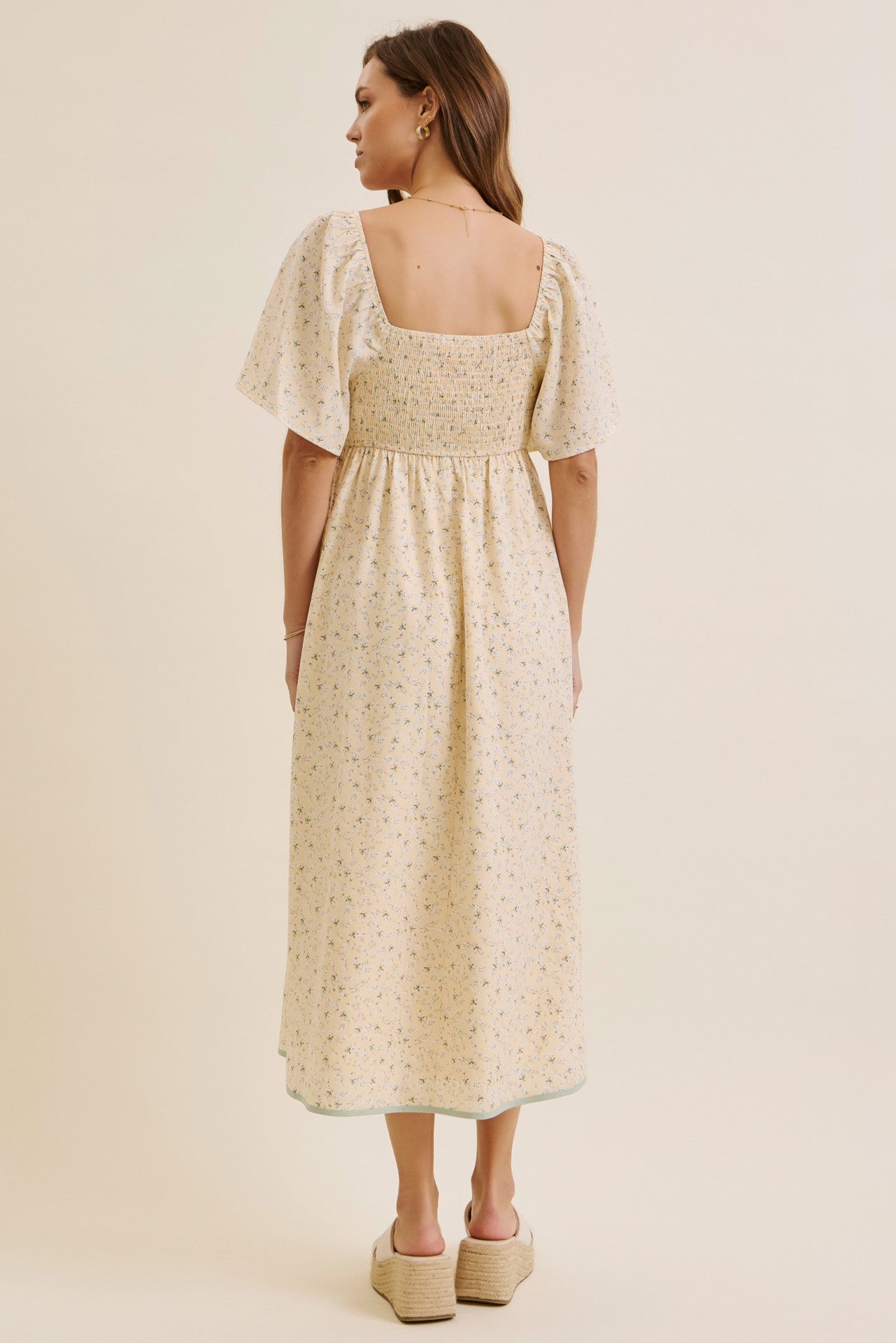 fitted lace wedding dress Butter Yellow Dress S