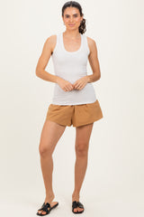 Sand Ribbed Scoop Neck Tank Top