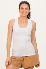Sand Ribbed Scoop Neck Tank Top