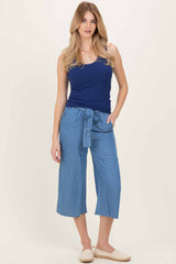 Navy Ribbed Scoop Neck Tank Top