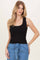 Black Ribbed Scoop Neck Tank Top