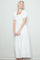 White Smocked Ruffle Accent Ribbon Tie Maxi Dress