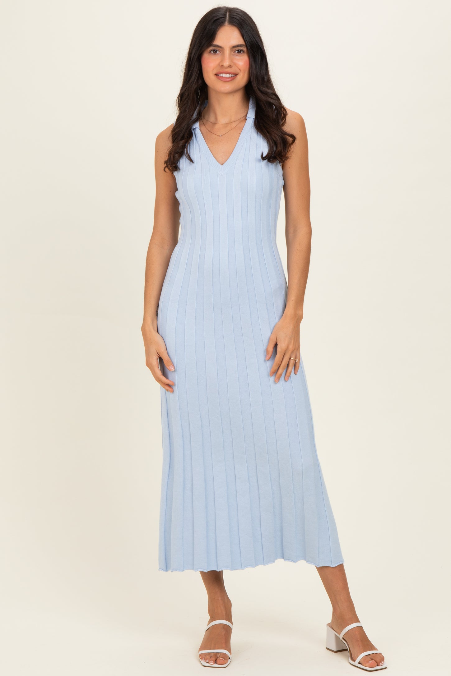 maternity sleeveless maxi dress Kiara Linen Maternity Maxi Dress in Pink M