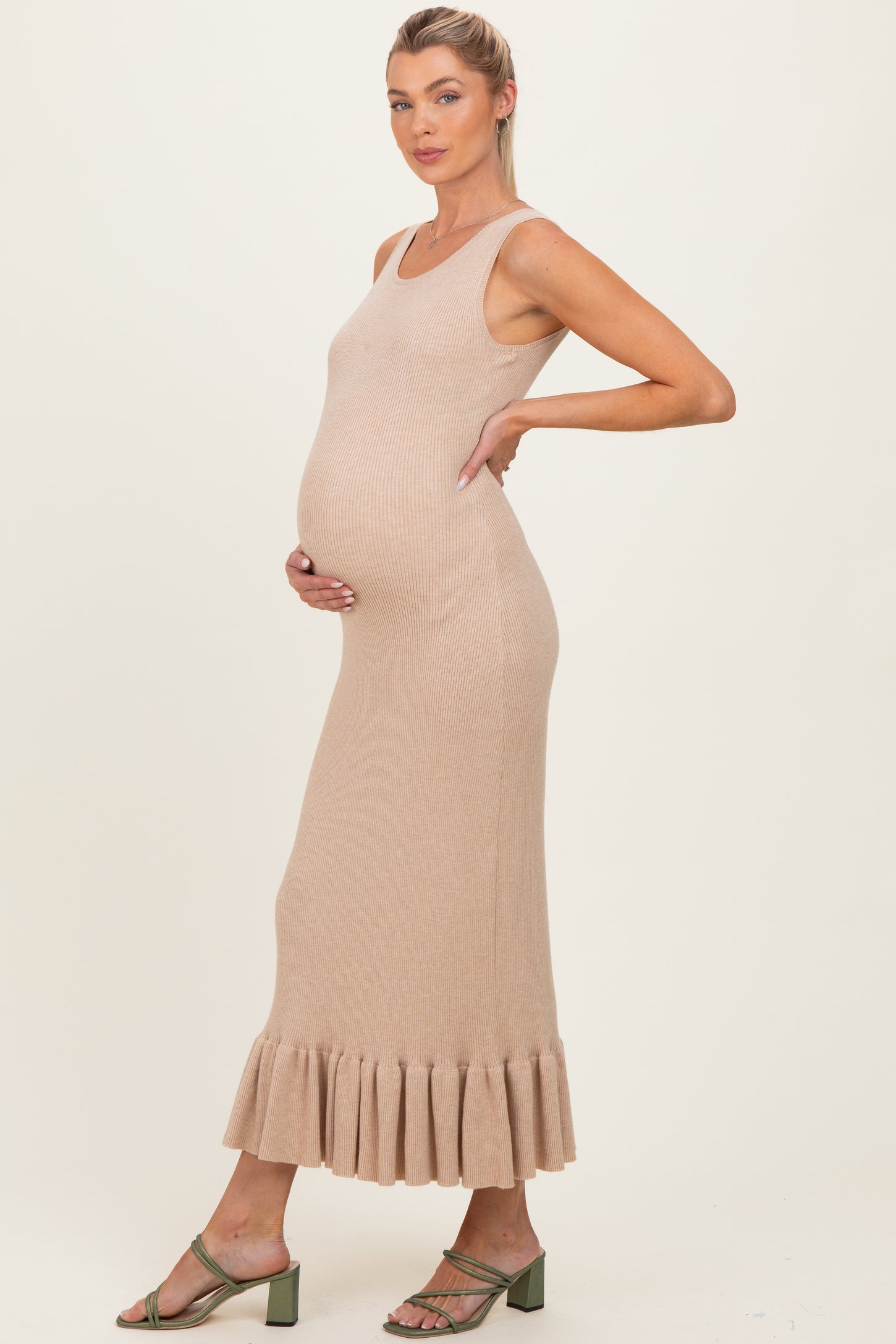 oatmeal ribbed dress Oatmeal Florence Knit Maxi Dress