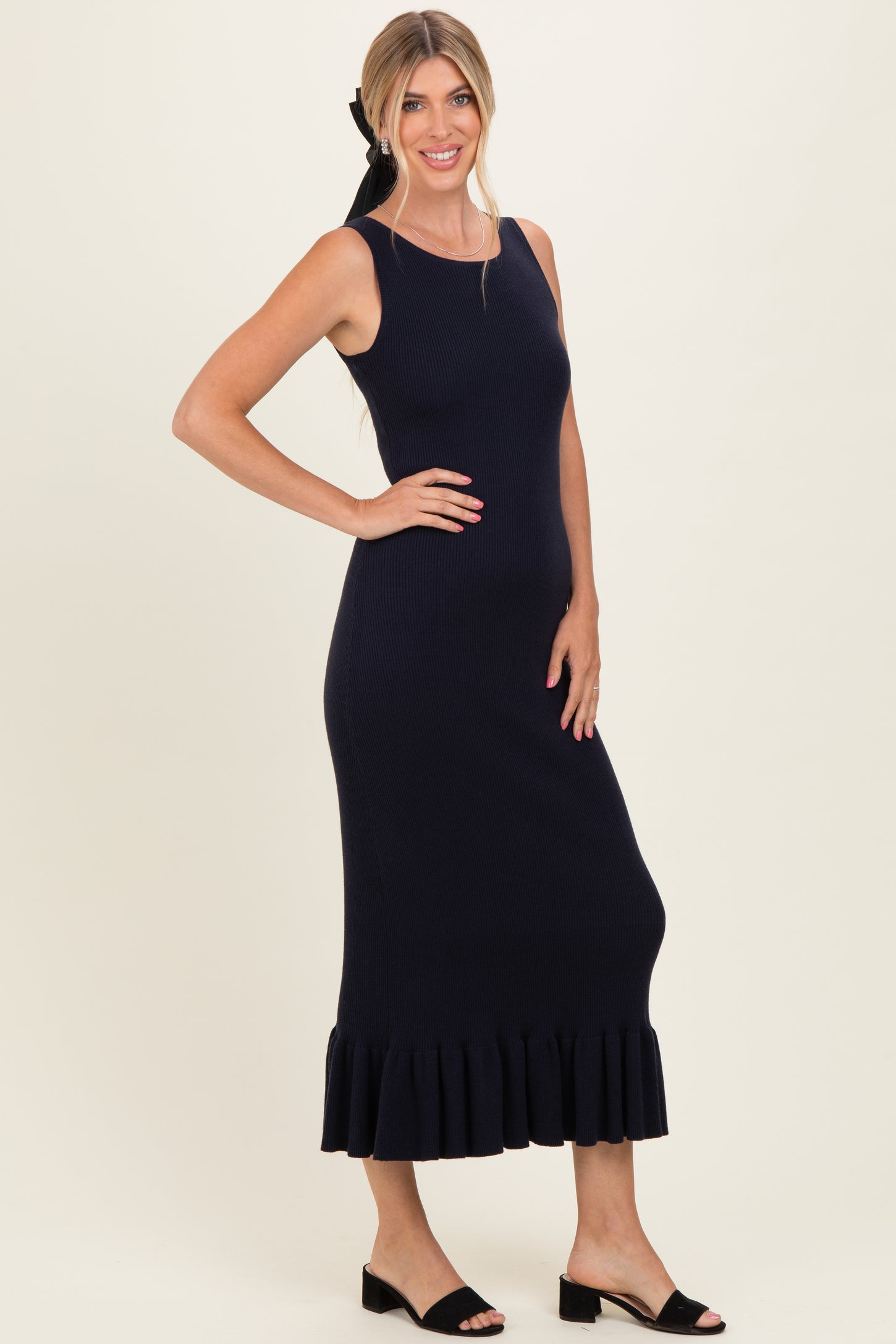 ruffle hem maxi dress Sweetheart Babydoll Ruffle-Hem Maxi Dress