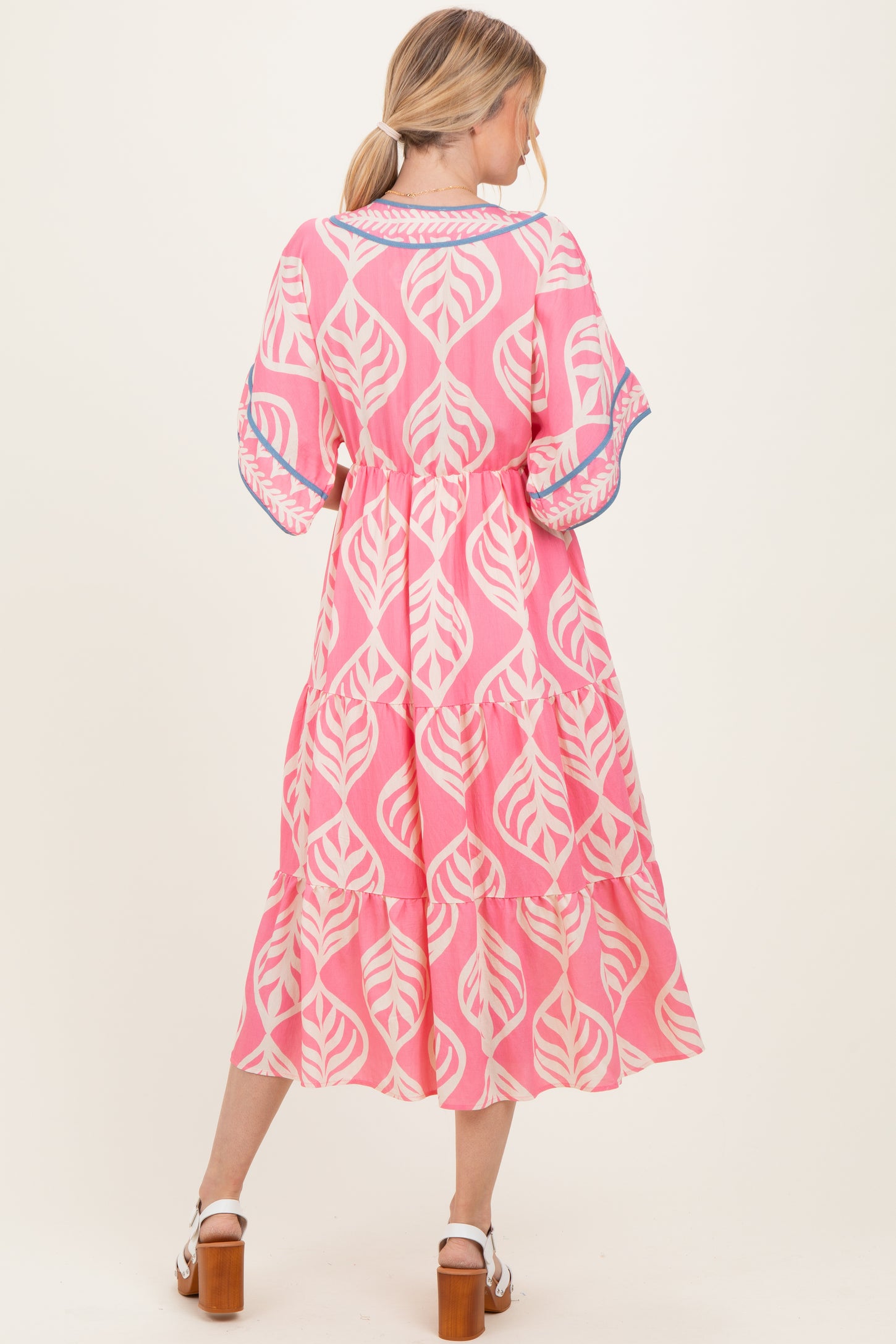 dolman maxi dress Love Kuza V-Neck Dolman Sleeves Print Maxi Dress Black / XLarge (12-14)