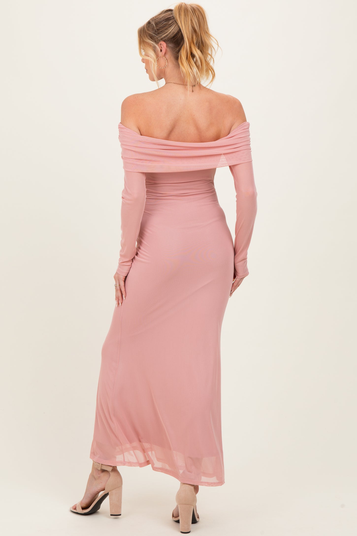 mauve mesh dress Ray Mesh Dress-(Mauve)