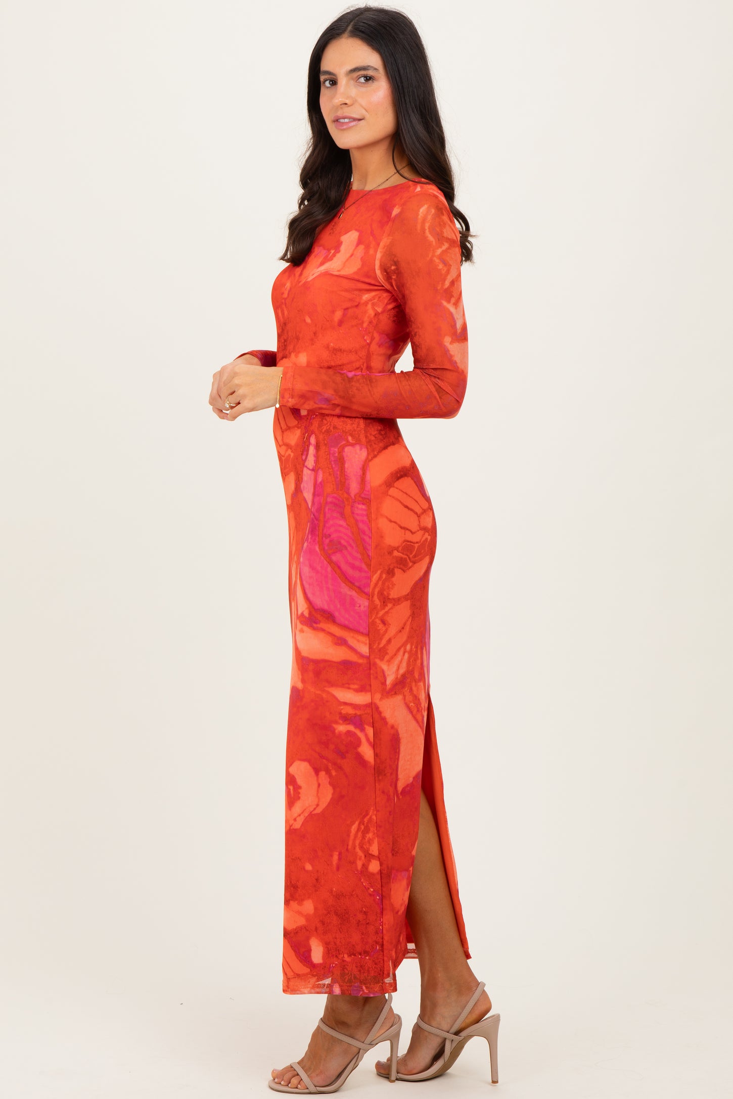 coral mesh dress SER.O.YA Women's Deniz Mesh Mini Dress - Coral Blush