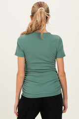 Olive Wrap Front Tie Maternity/Nursing Top