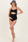 Black Ruched Crisscross Back Cut Out Maternity Swimsuit