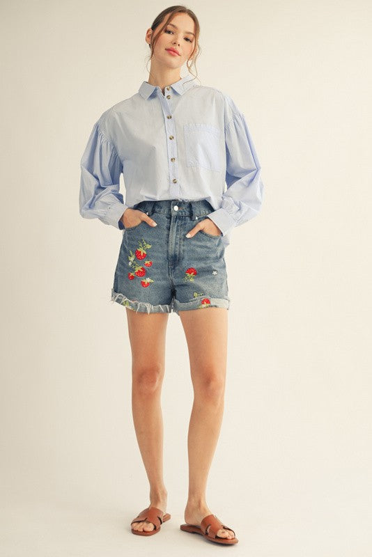 Light Blue Button Down Lightweight Casual Shirt