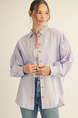 Lavender Button Down Lightweight Casual Shirt