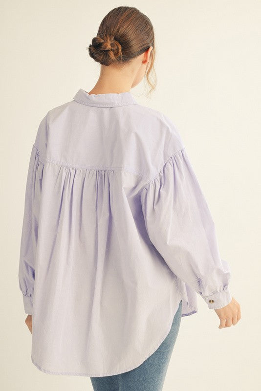 Lavender Button Down Lightweight Casual Shirt