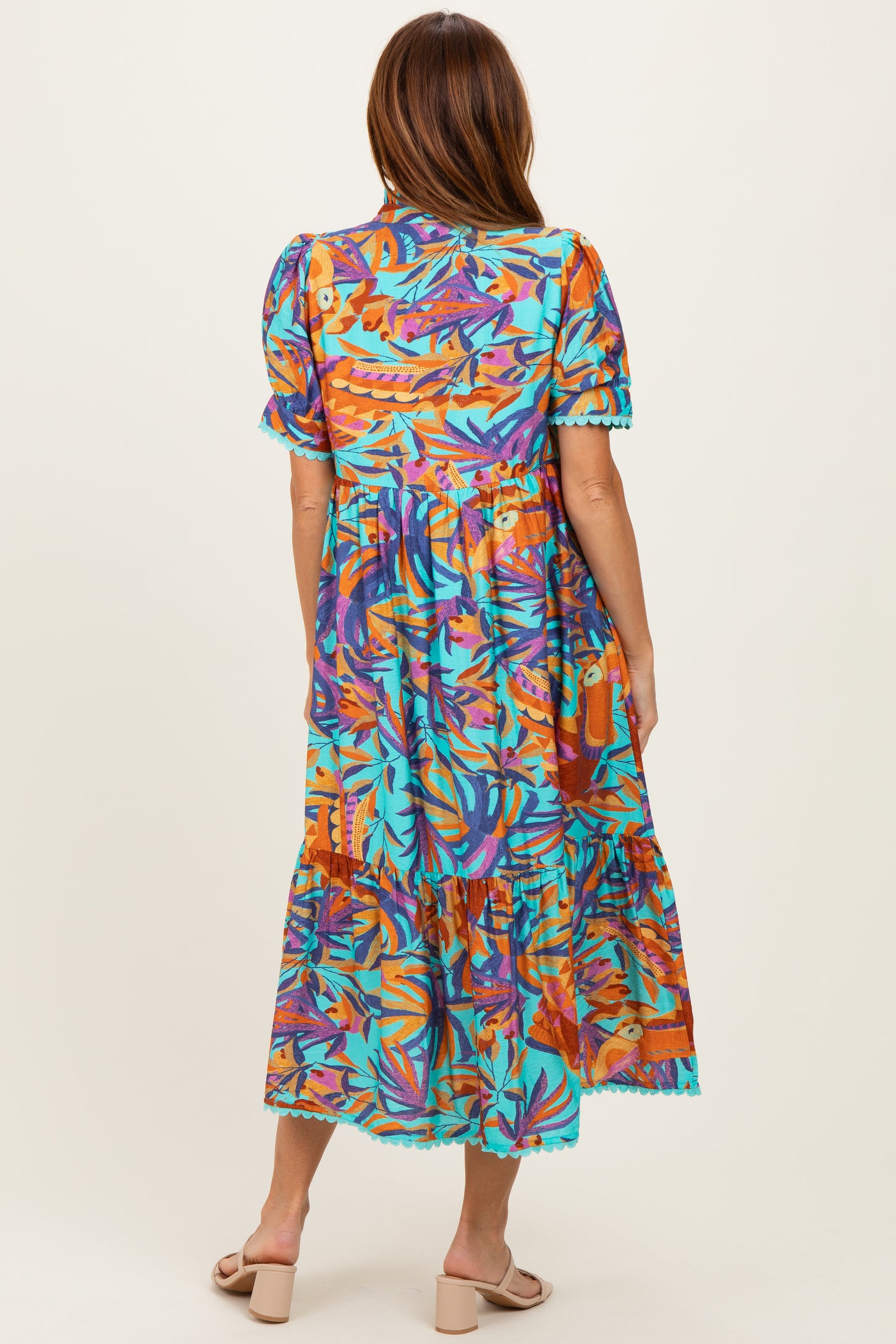 aqua midi dresses Aqua Sleeveless Round Neck Midi Dress Medium