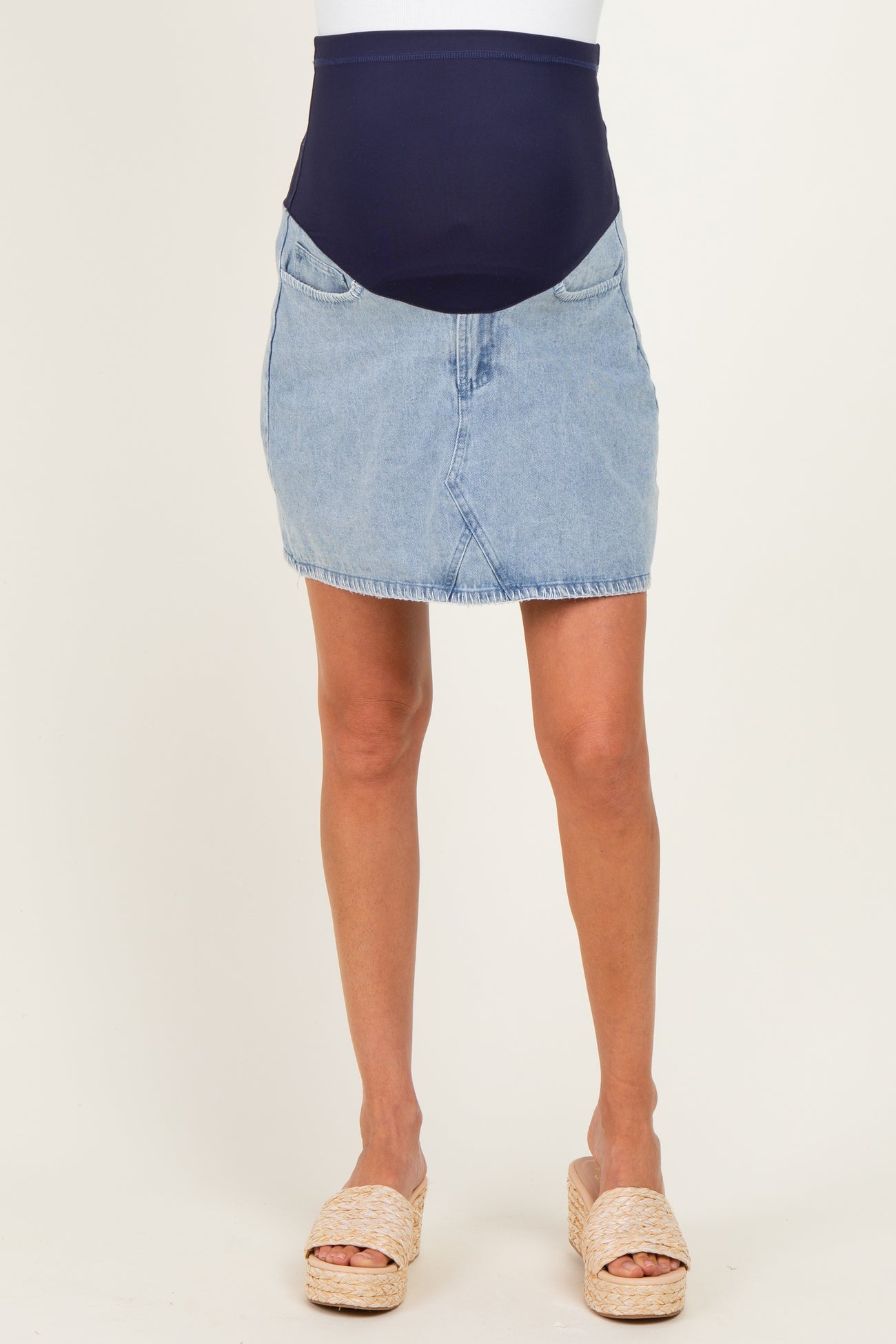 Light Denim Maternity Jean Skirt
