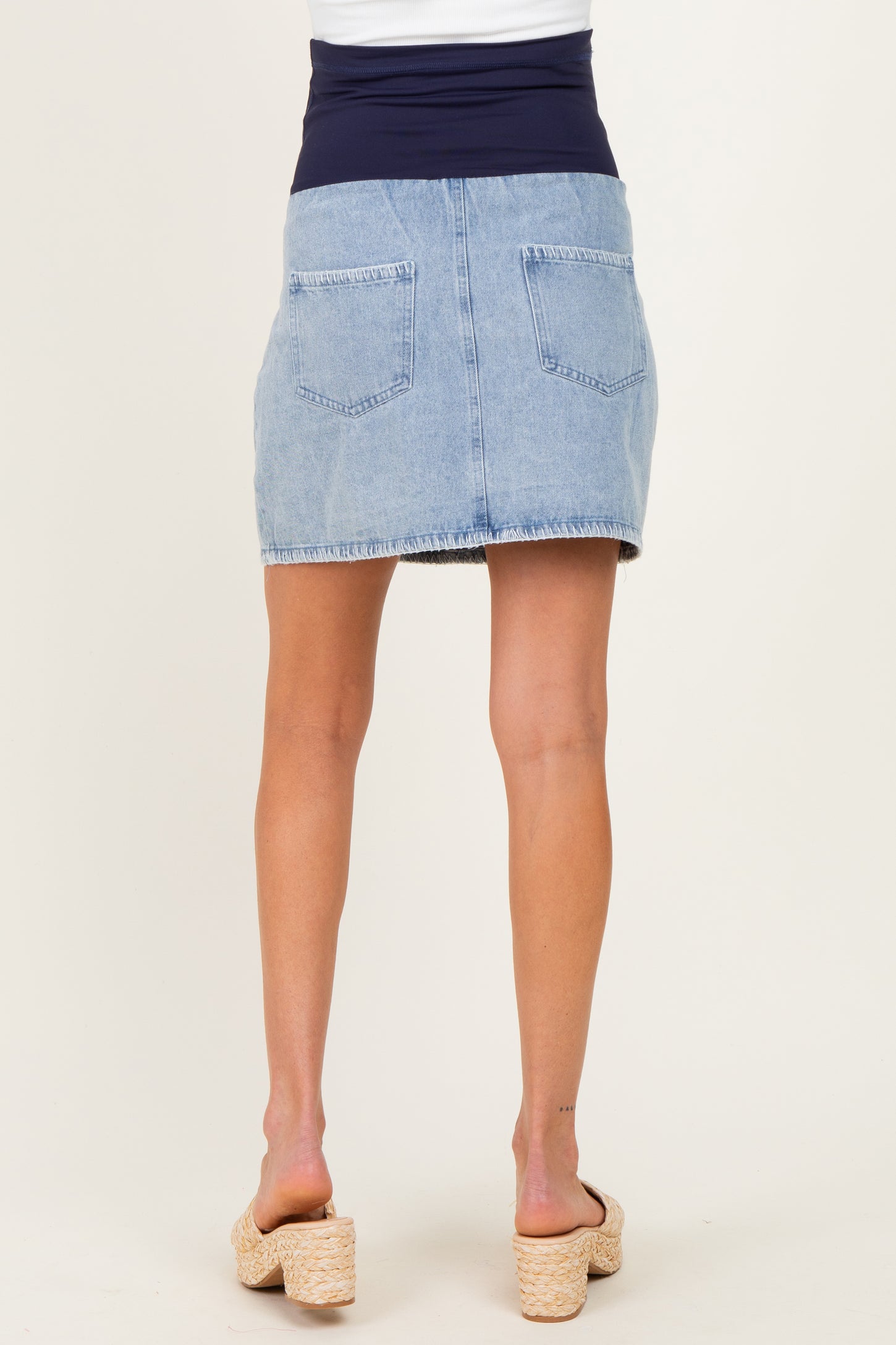 Light Denim Maternity Jean Skirt