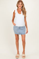 Light Denim Maternity Jean Skirt