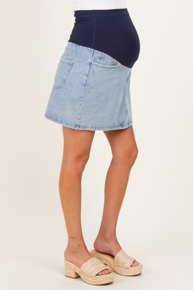 Light Denim Maternity Jean Skirt