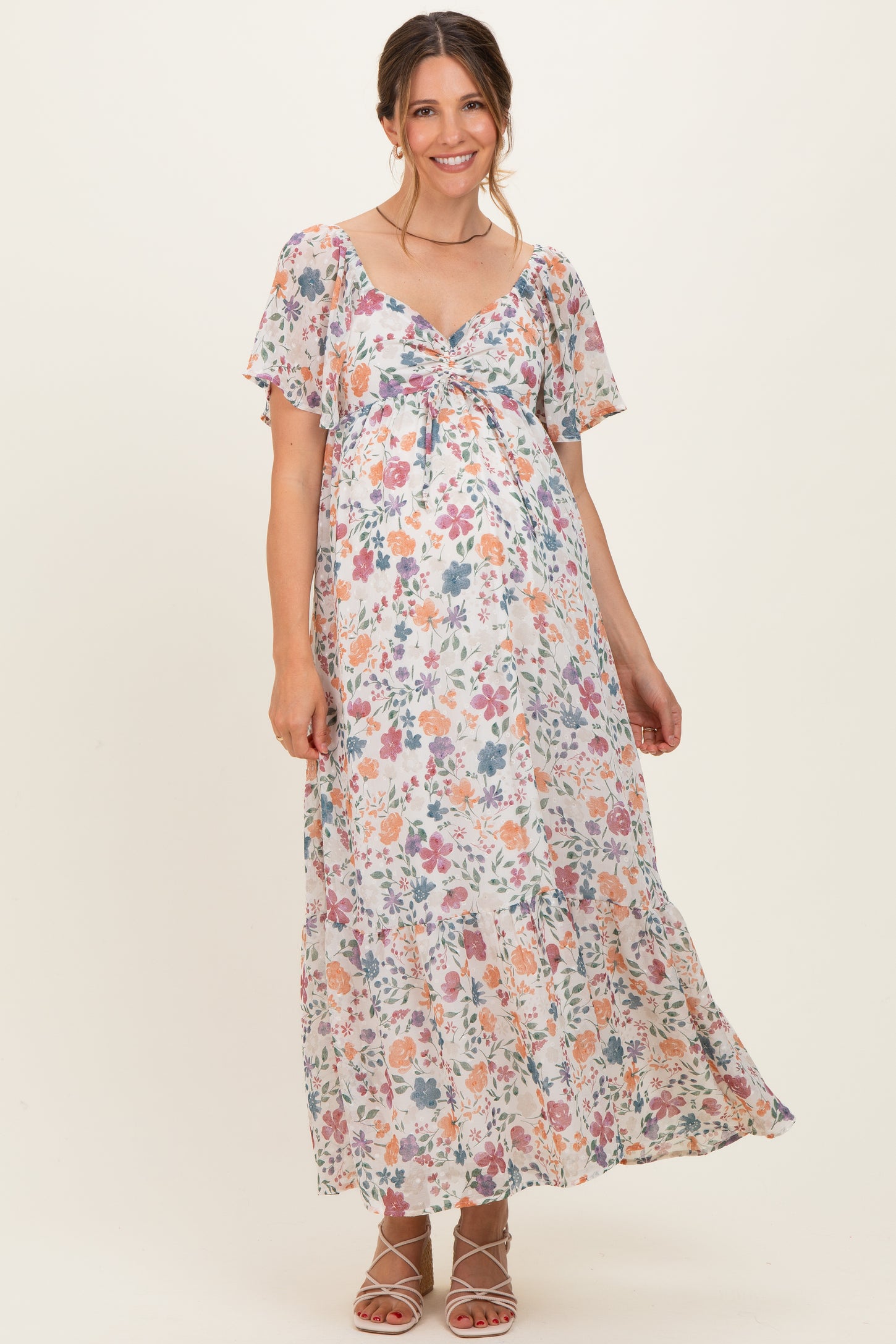 maternity beach dresses Bearsland Women's Midi Dress Short Sleeve Casual Pregn loose fitted Pregnancy and maternity dresses |