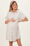 Sand Dolman Sleeve Linen Maternity Shirt Dress