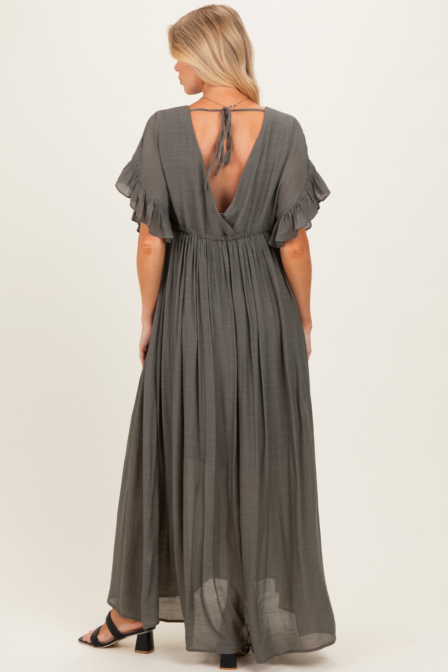 deep v neck maternity dress Deep Teal Velvet Button Up V-Neck Maternity Dress PinkBlush