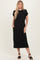 Black Pocket Front Midi T-Shirt Dress