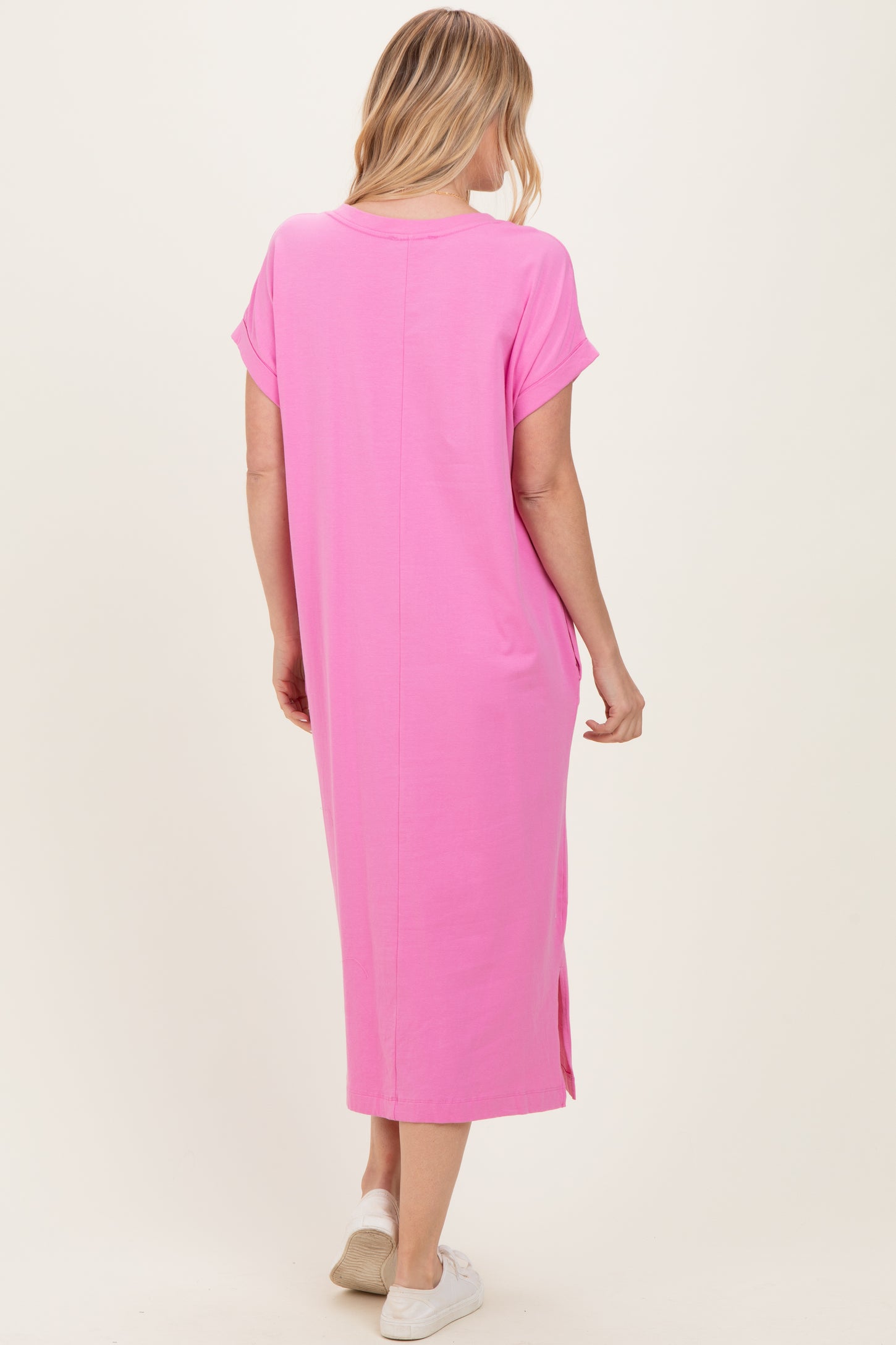 midi t-shirt dress Tee Shirt curved hem Women's Made The Right Call