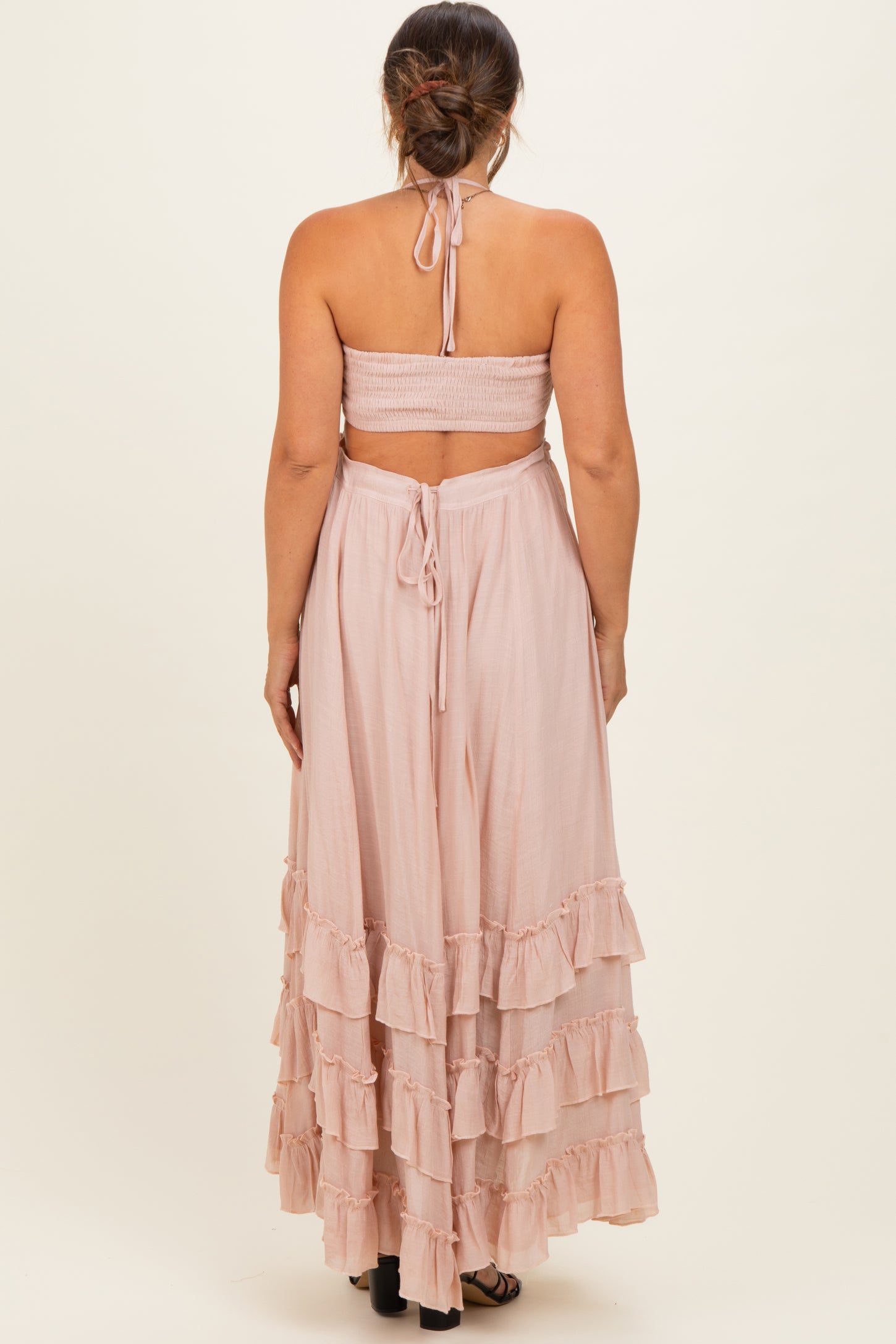 maternity blush bridesmaid dresses Long Formal Maternity Dresses See Through Back Simple Blush Bridesmaid Dresses APD3450