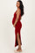 Burgundy Lace Trim Side Slit Maternity Tank Dress