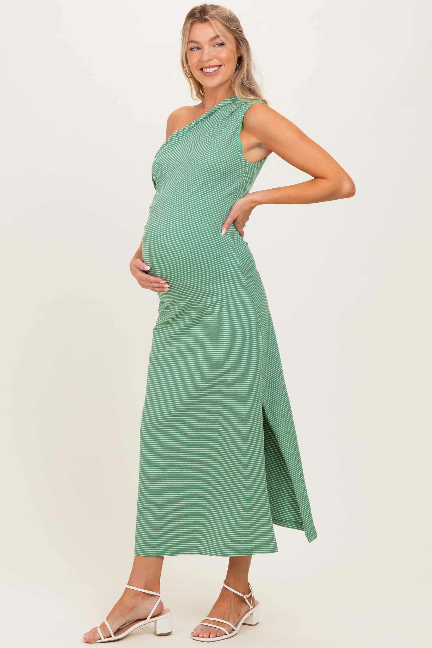midi dress for pregnant Angel Maternity Annabella Wool Knit Maternity in Pink Womens HATCH The Odette Ribbed Midi Dress Ingrid & Isabel Maternity Linen