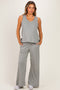 Sage Button Detail Tank Wide Leg Pant Maternity Set
