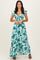 White Floral Smocked Cinched Top Maxi Dress