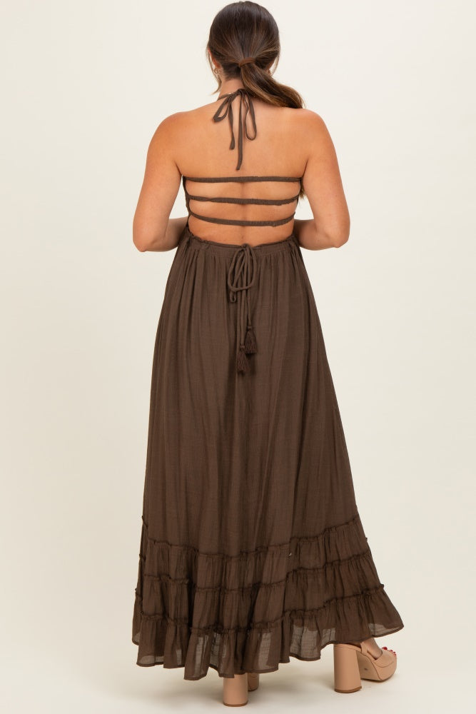 chocolate brown maternity bridesmaid dress Chocolate Brown Bridesmaid Dress Matte Satin Size 3X
