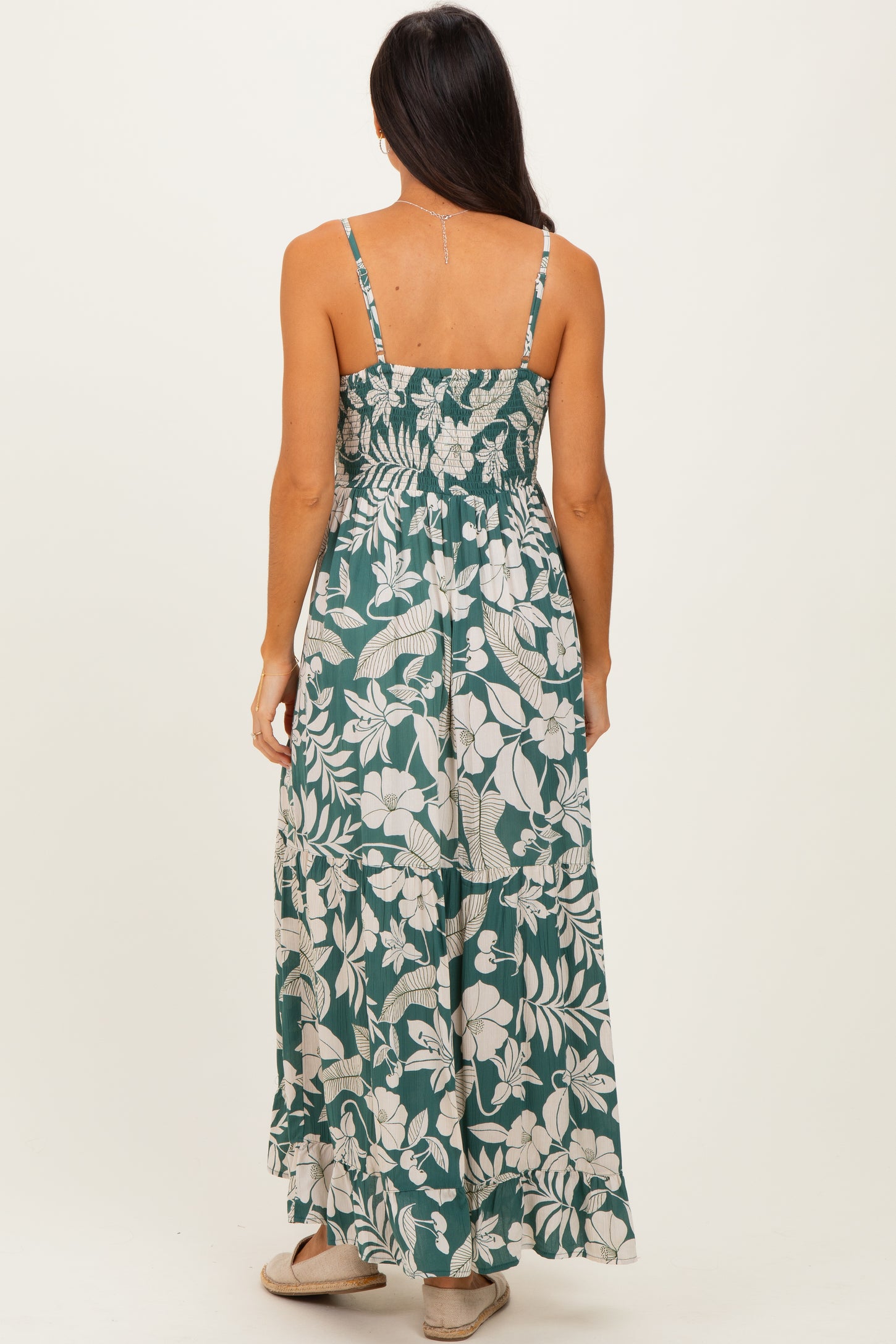Sage V-Neck Twist Front Cut Out Maxi Dress