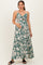 Sage V-Neck Twist Front Cut Out Maternity Maxi Dress