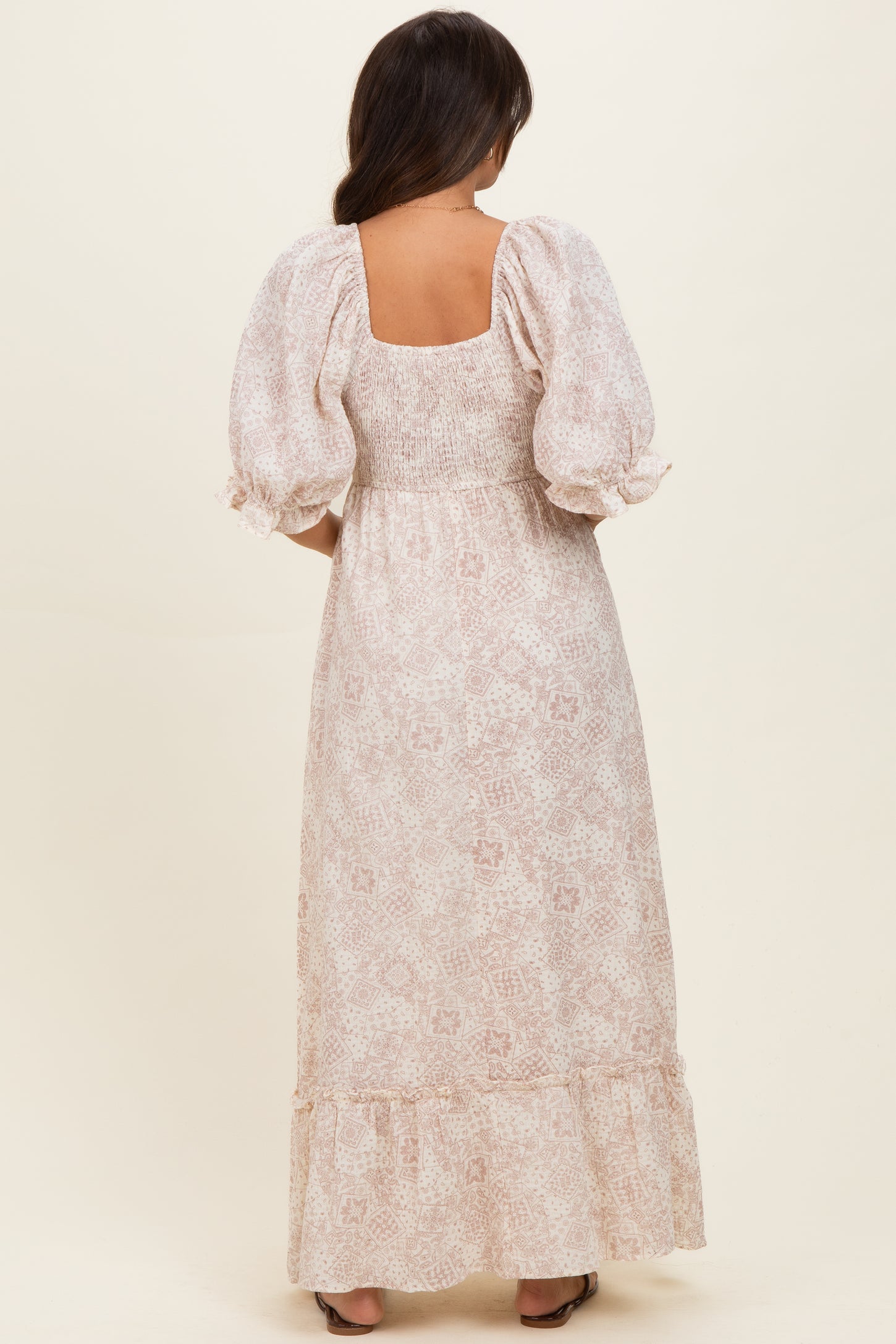 pink paisley maxi dress pink paisley mix printed cotton mini maxi dress - ruffle Henley neckline with tassel summer mini maxi dress