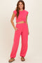 Flamingo Pink Cropped Tank Pant Set