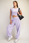 Lavender Cropped Tank Pant Set