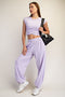 Lavender Cropped Tank Pant Set