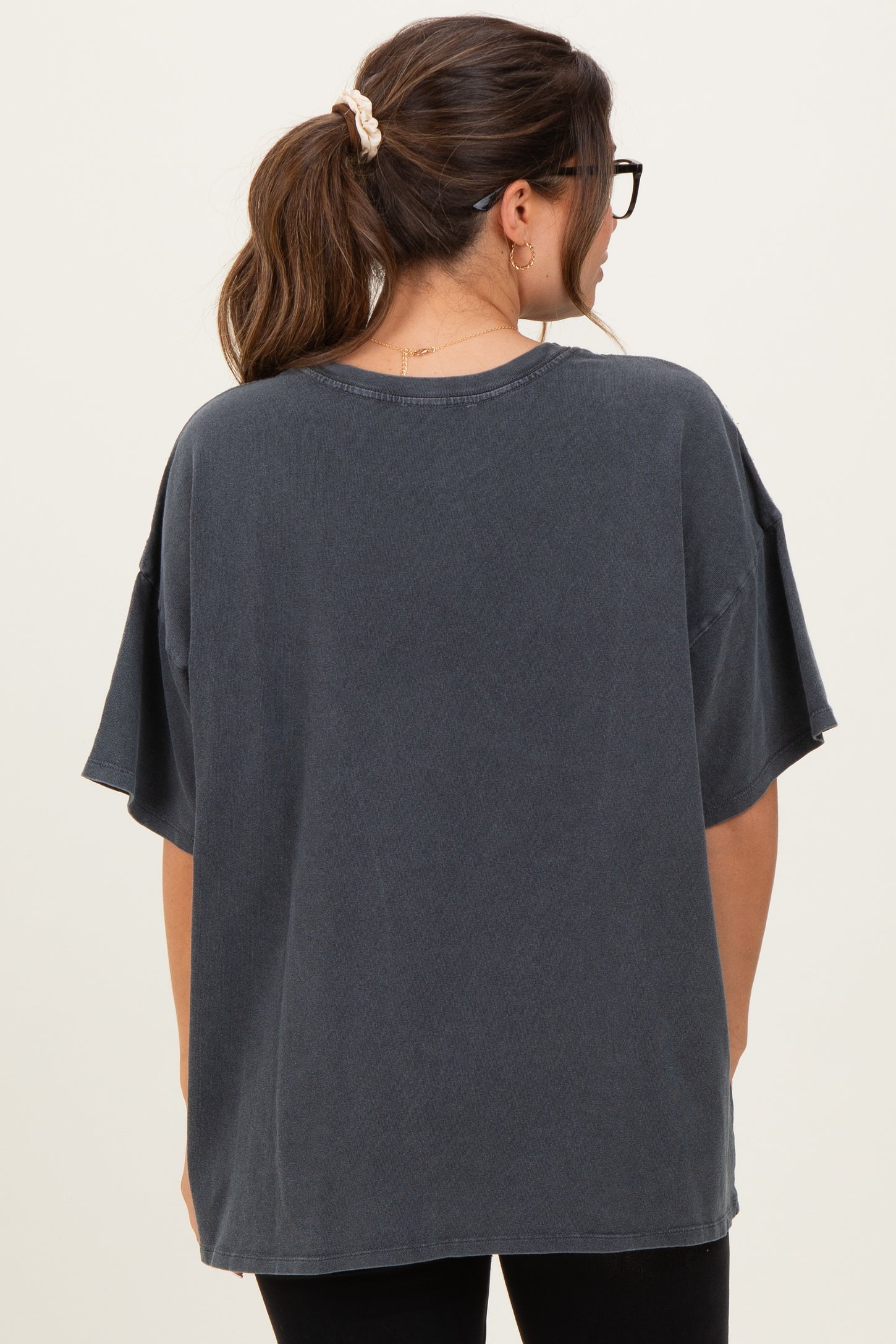 Charcoal Oversized Mineral Wash Maternity T-Shirt