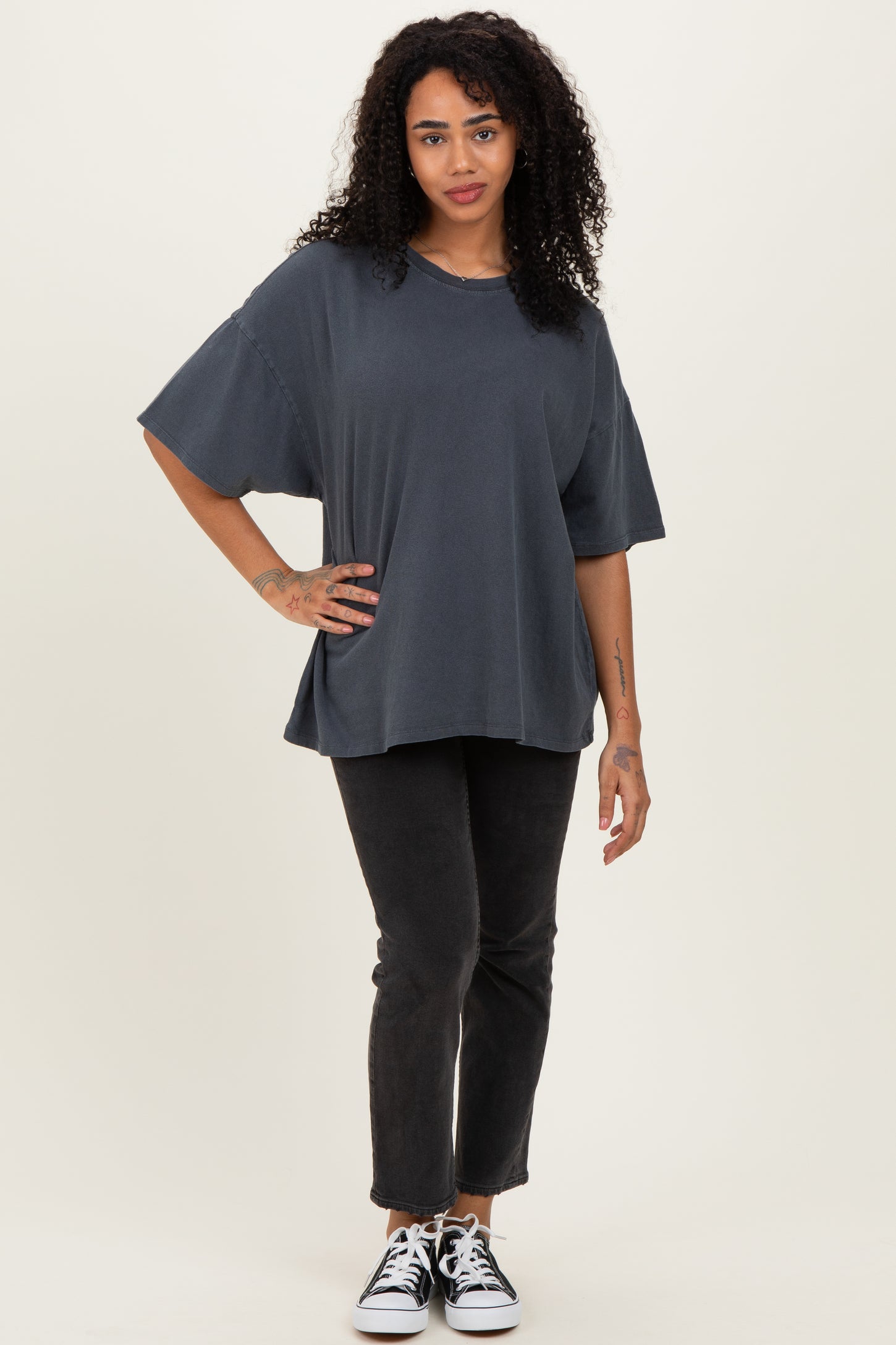 Charcoal Oversized Mineral Wash T-Shirt
