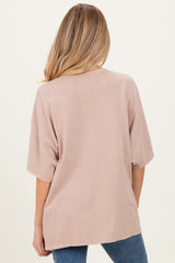 Taupe Oversized Mineral Wash Maternity T-Shirt