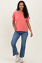 Fuchsia Mineral Wash Boxy Fit Maternity T-Shirt