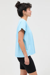 Light Blue Mineral Wash Boxy Fit T-Shirt